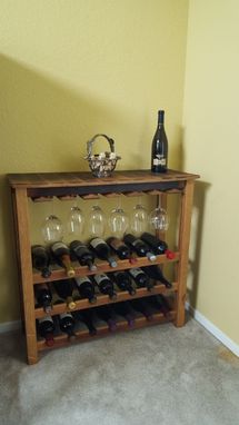 Custom Made Wine Barrel Freestanding Wine Rack