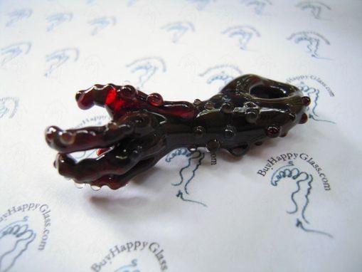 Custom Made "Thing" Inspired Ruby Glass Zombie Arm Pendant - Heady Focal Bead - Charm