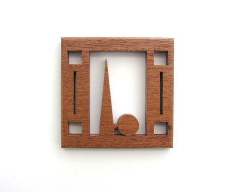 Custom Made Mahogany Mid-Century Modern Classic Wall Art (766-2)