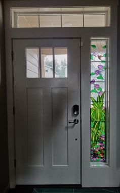Custom Made Sidelight - Stained Glass With Fused Glass Elements