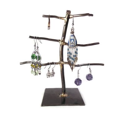 Custom Made Hand Sculpted Metal Earring Tree Display Stand