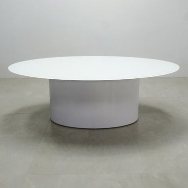 Custom Made Oval Shape Custom Conference Table, Tempered Glass Top - Omaha Meeting Table