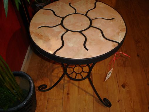 Custom Made Two Tone Marbly Concrete Sun Table