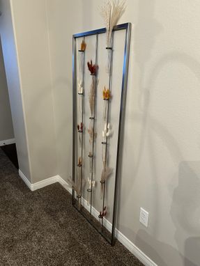 Custom Made Metal Frame Vertical Wall Hanging Garden With Glass Tubes