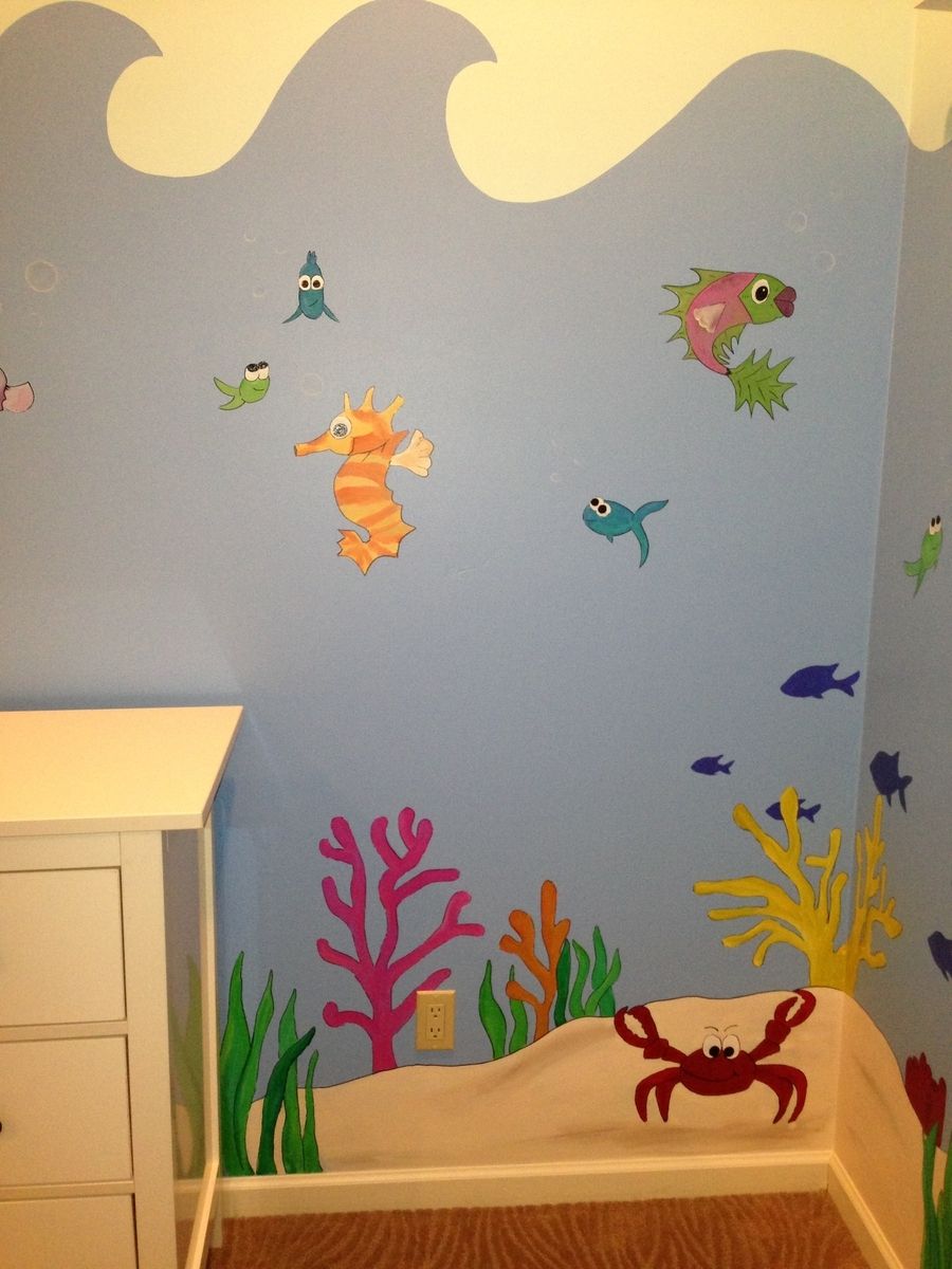 Custom Made Mermaid/Underwater Mural by Kid Murals by Dana | CustomMade.com