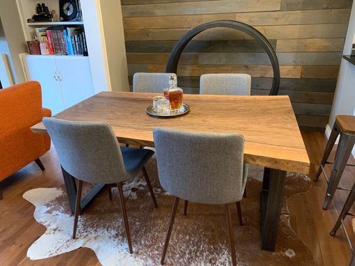 Custom Made Live Edge Dining Table Single Slab Black Walnut Heirloom Furniture