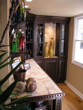 Custom Made Walnut And Iron Clavos Wine Bar Glass Storage Case And Display
