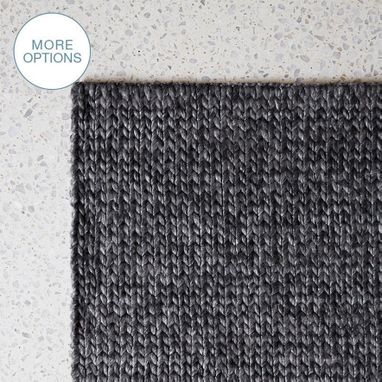 Custom Made Cable Knit Hand Woven Braided Wool Rug- Dark Grey