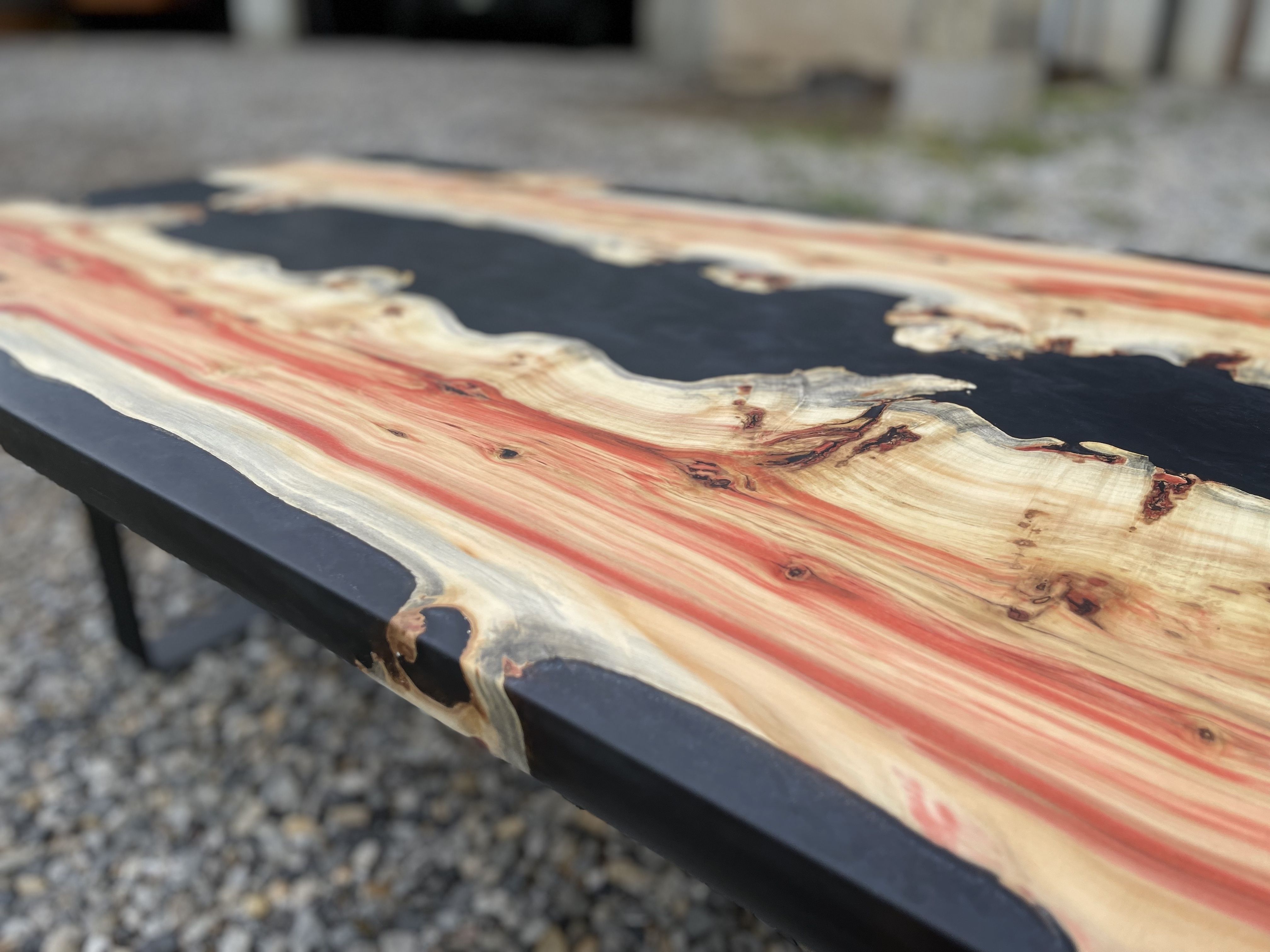 Custom Live Edge Box Elder River Table by Martin Rustics