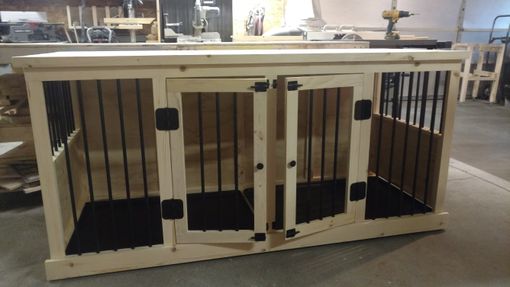 Custom Made Custom Dog Crate Furniture  Double Large