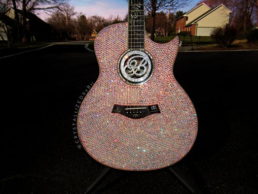 Custom Made Custom Crystallized Guitar Bling Bedazzled Instrument Acoustic Or Electric Genuine European Crystals