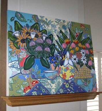 Custom Made French Country Still Life Painting Original Acrylic On Canvas