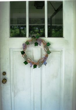 Custom Made Wreath In Stained Glass And Copper- Grape Vine