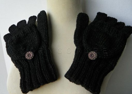 Custom Made Convertible Glam Mitts - In Black