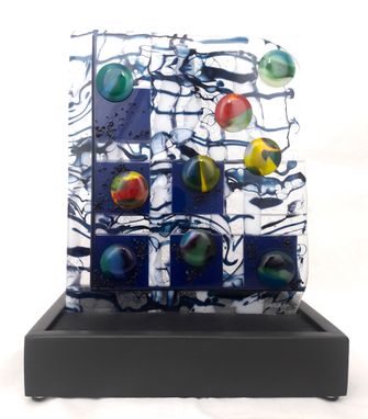 Custom Made Zoom! Fused Glass Sculpture