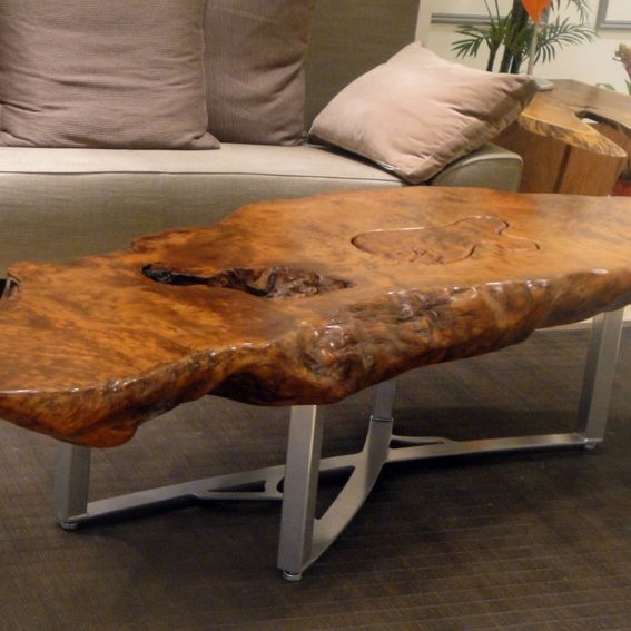 Custom Made Redwood Burl Coffee Table by Scott Dworkin Designs ...