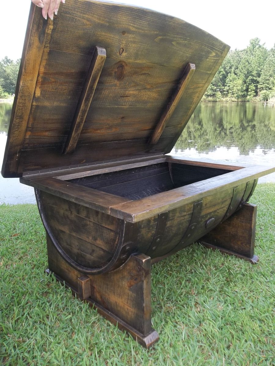 Custom Made Whiskey Bourbon Barrel Coffee Table By Old Southern