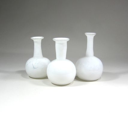 Custom Made White Glass Vase - Bud Vase - Handblown
