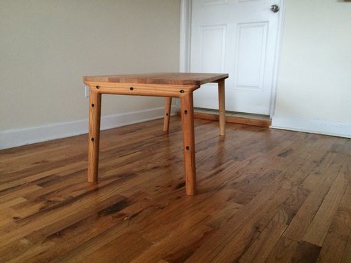 Custom Made Reclaimed Red Oak Mid-Century Modern Inspired Coffee Table