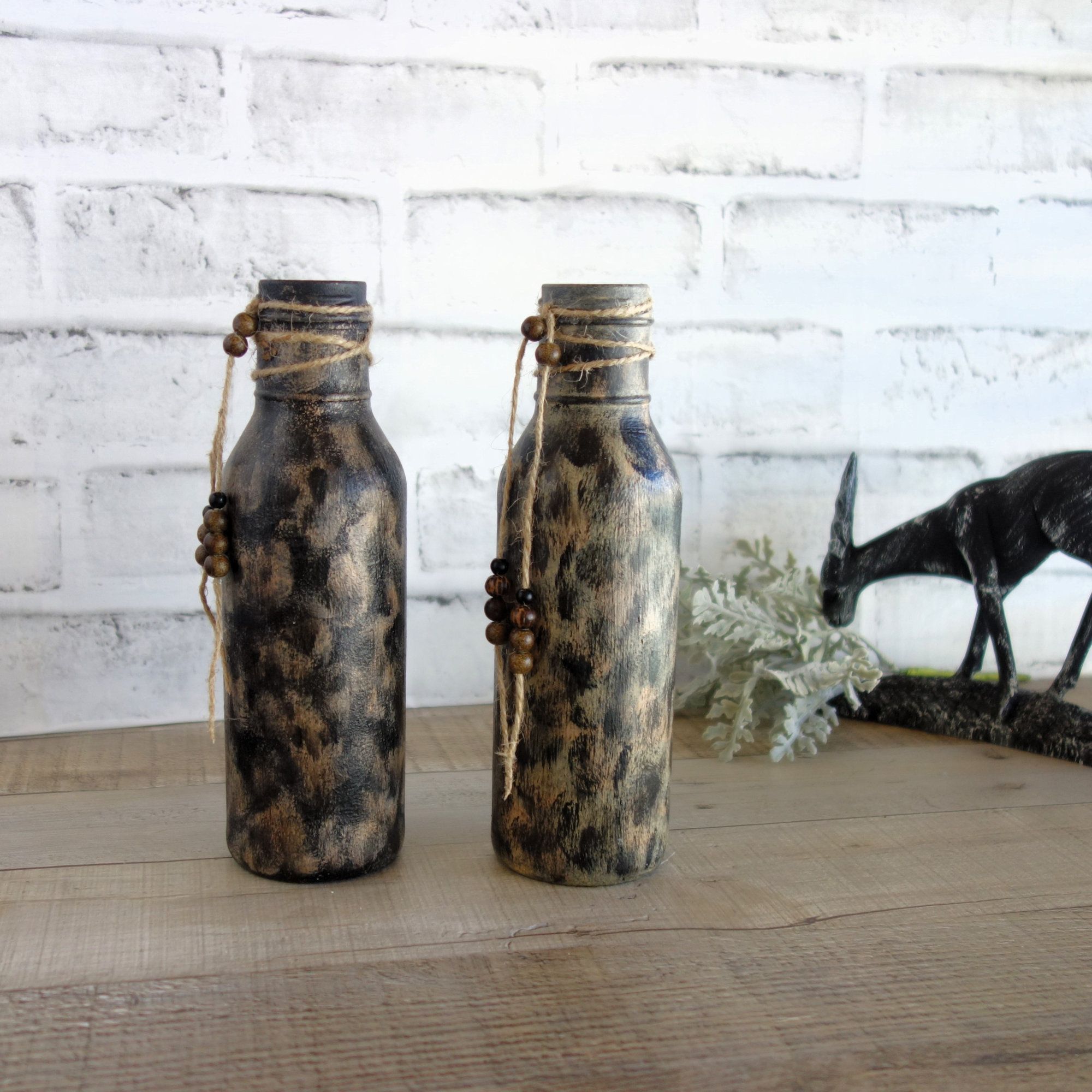 Buy Custom Made Leopard Print Decor Vase Set African Decor Safari Decor Cheetah Jaguar Print