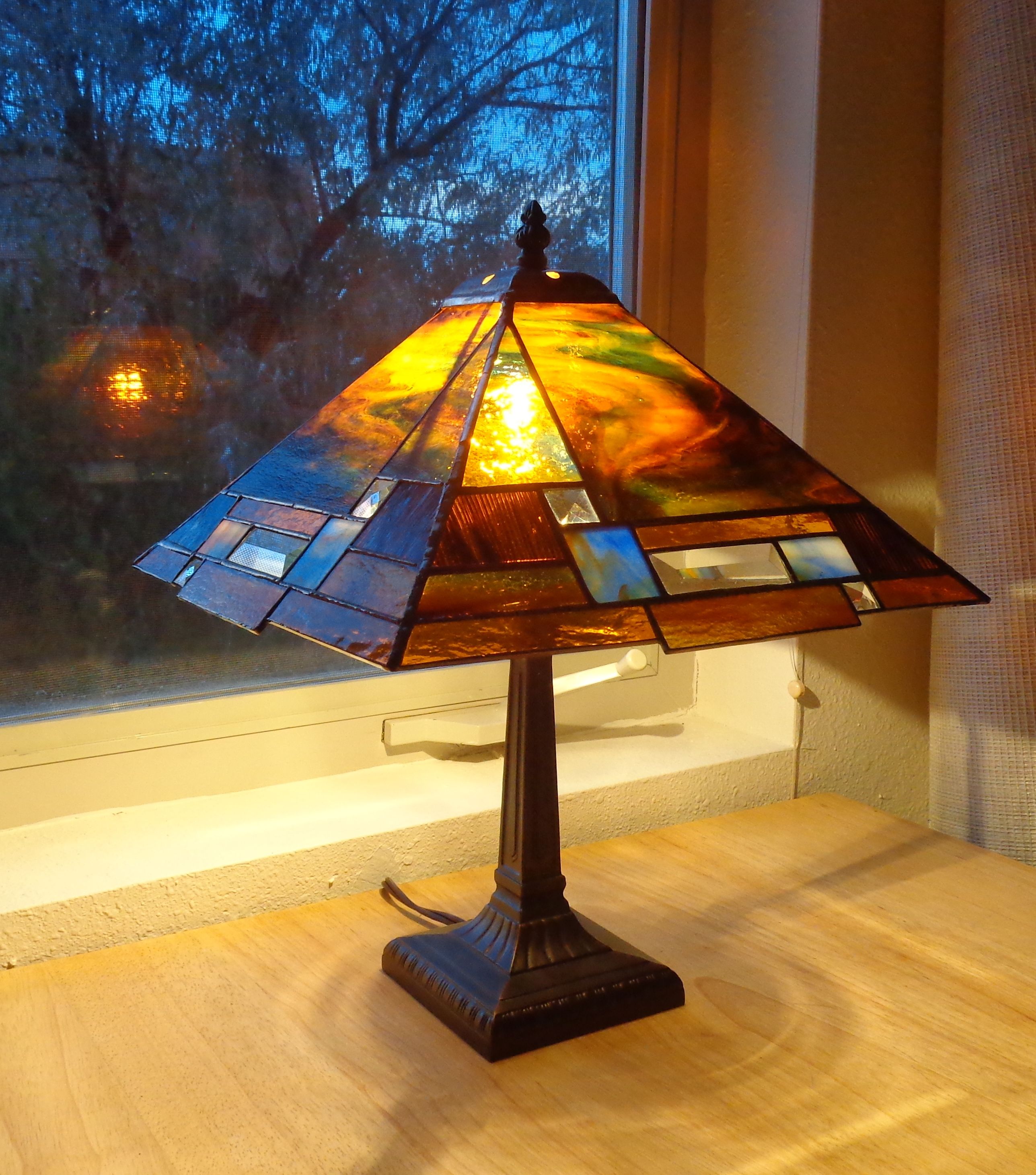 Custom Prairie Style Stained Glass Lamp by Krysia Designs | CustomMade.com