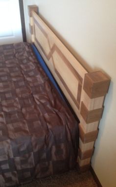 Custom Made Maple & Walnut Queen Size Bed Modern