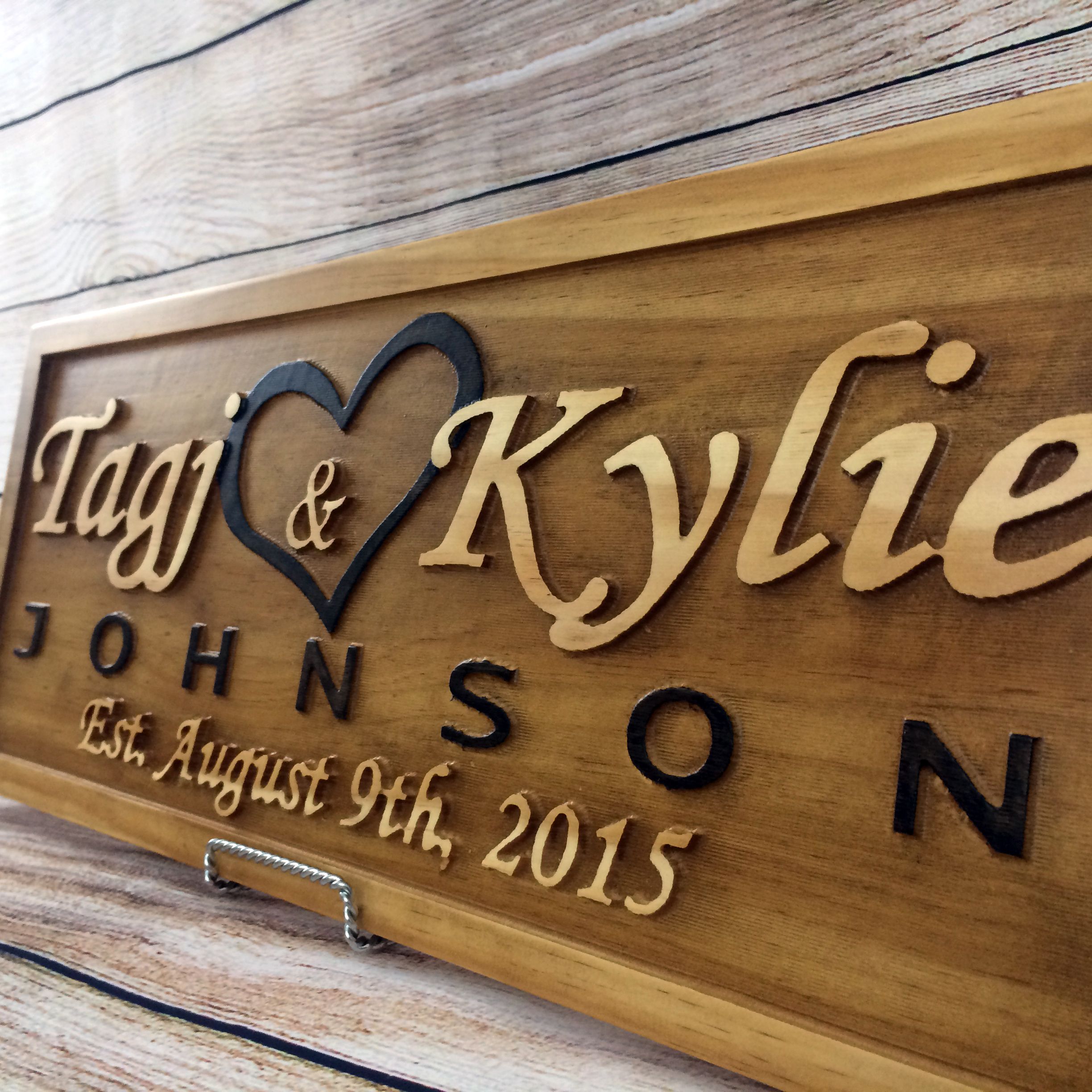 Custom Wedding Sign / Established Sign / Wedding Gift / Bridal Shower ...