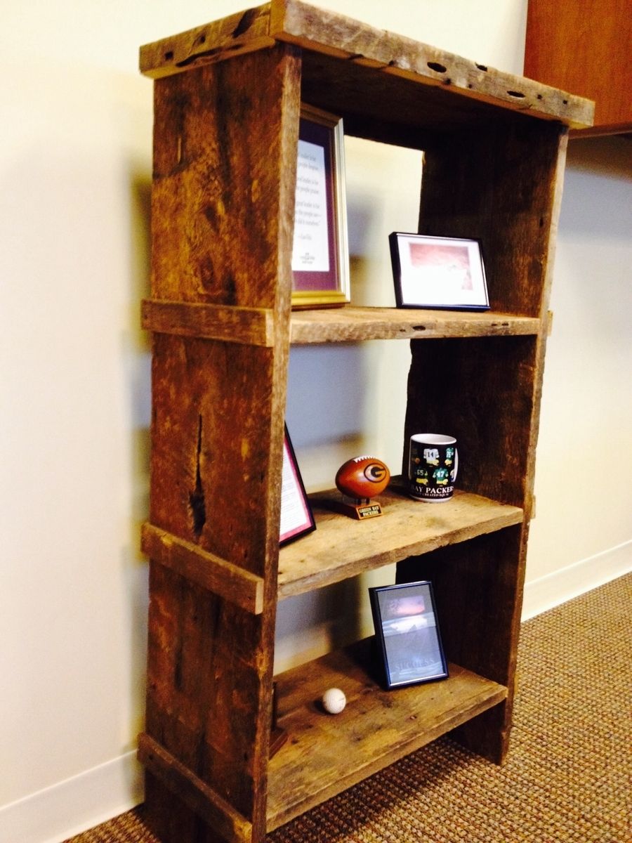 Hand Crafted Reclaimed Barn Wood Bookshelf By Taj Woodcraft Llc