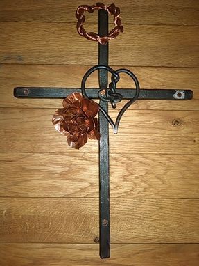 Custom Made Forged Cross With Copper Nails
