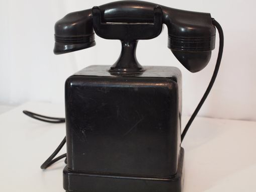 Custom Made Vintage Automatic Electric Company Monophone Telephone Black Commercial Hand Crank