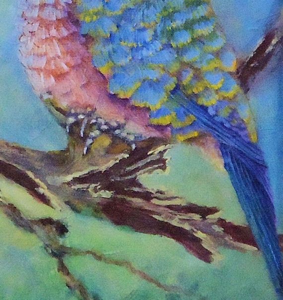 Buy Custom Bird Painting, Wildlife Painting: Fantasy Bird Looking At An ...