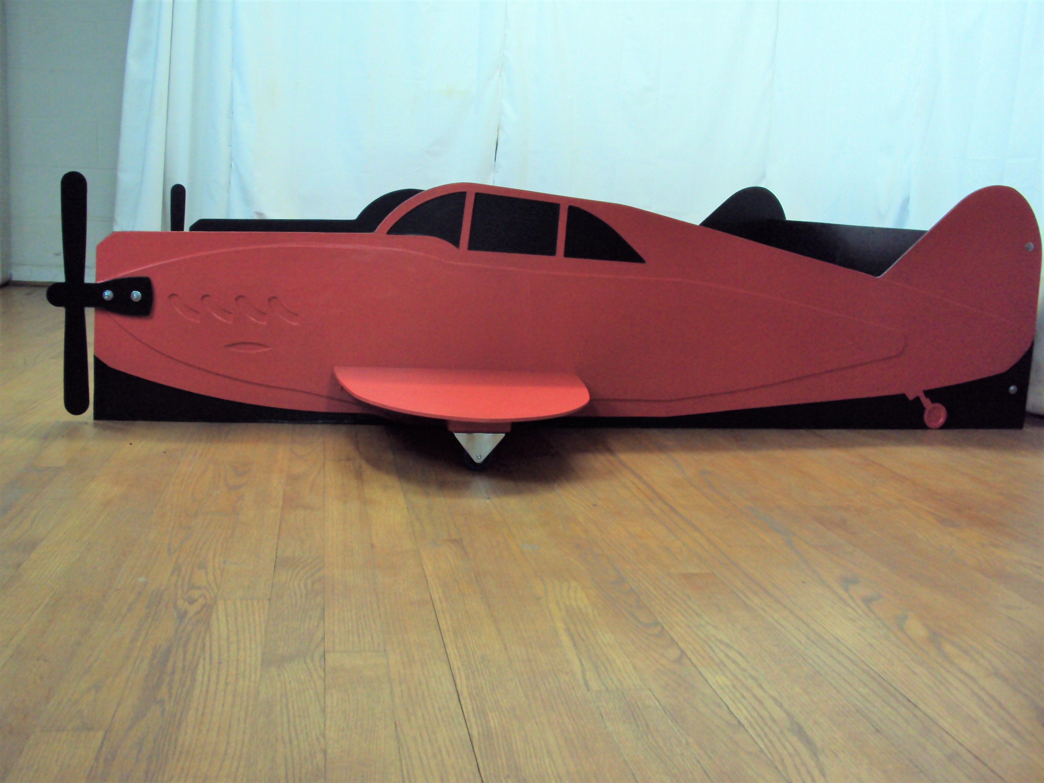 Hand Made Aircraft Twin Kids Bed Frame Handcrafted Propeller