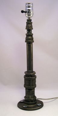 Custom Made Industrial - Steampunk Black Metal Pipe Table Lamp 3-Way