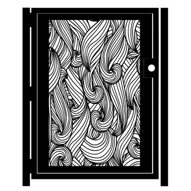 Custom Made Decorative Steel Gate - Ocean Metal Art - Flow - Waves - Garden Gate - Swirling Steel Panel Art