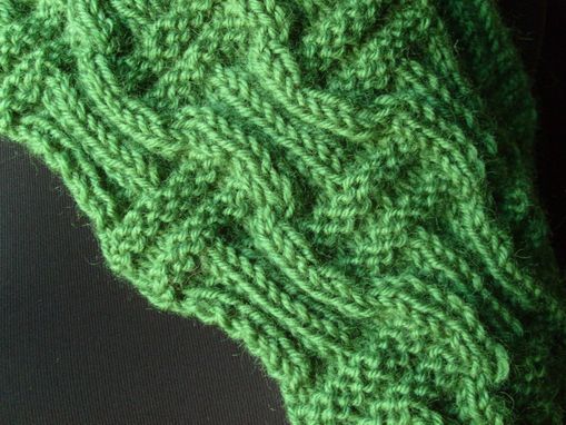 Custom Made The Basketweave Knit Scarf Unisex-Emerald Green