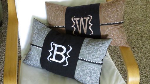 Custom Made Menswear-Inspired Monogrammed Pillow