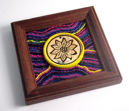 Custom Made Bead Embroidered Flora Painting