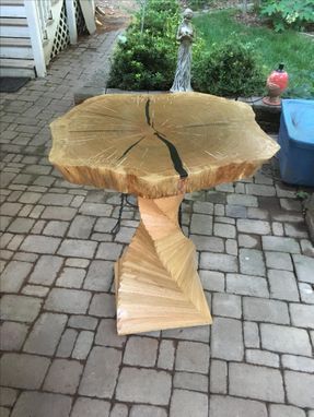 Custom Made White Oak Cafe Sculpture Base Table - Stool Height