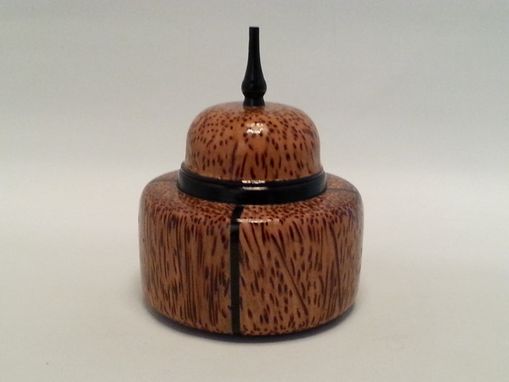 Custom Made Palm Wood And Gabon Ebony Single Ring Box Asian Influence