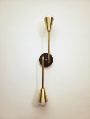 Custom Made Modern Wall Sconce - Gold Wall Fixture - Brass Light - Matte Black - Light Bathroom Vanity