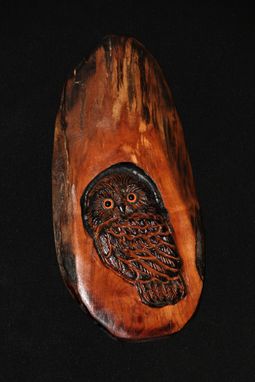 Custom Made Bird Owl Wood Carving Sculpture Wall Art