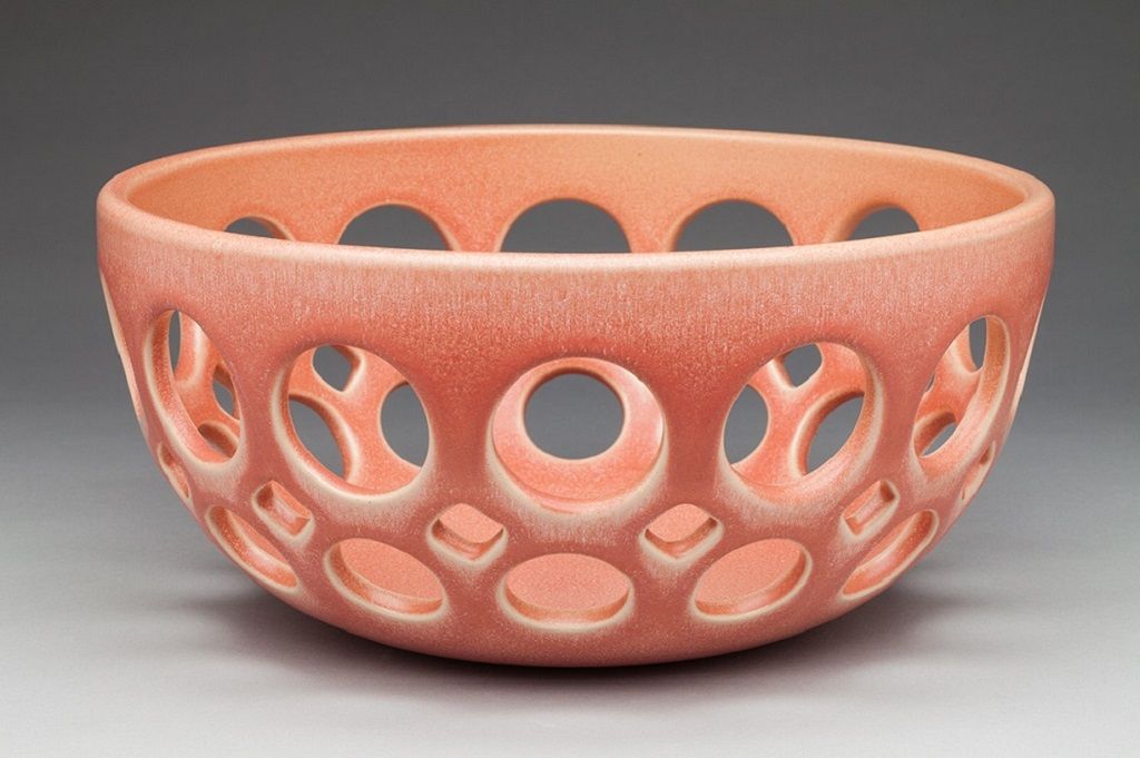 Buy Custom Round Pierced Ceramic Fruit Bowl, made to order from Lynne