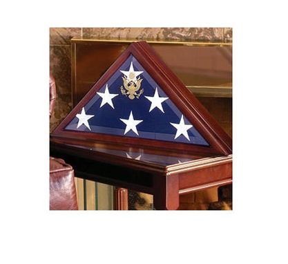 Custom Made American Burial Flag Box, Large Coffin Flag Display Case