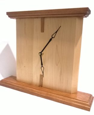 Custom Made Handcrafted Mantel Clock Maple And Cherry