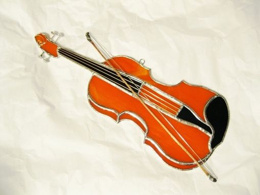 Custom Made Stained Glass Violin Sun Catcher/ Wall Art