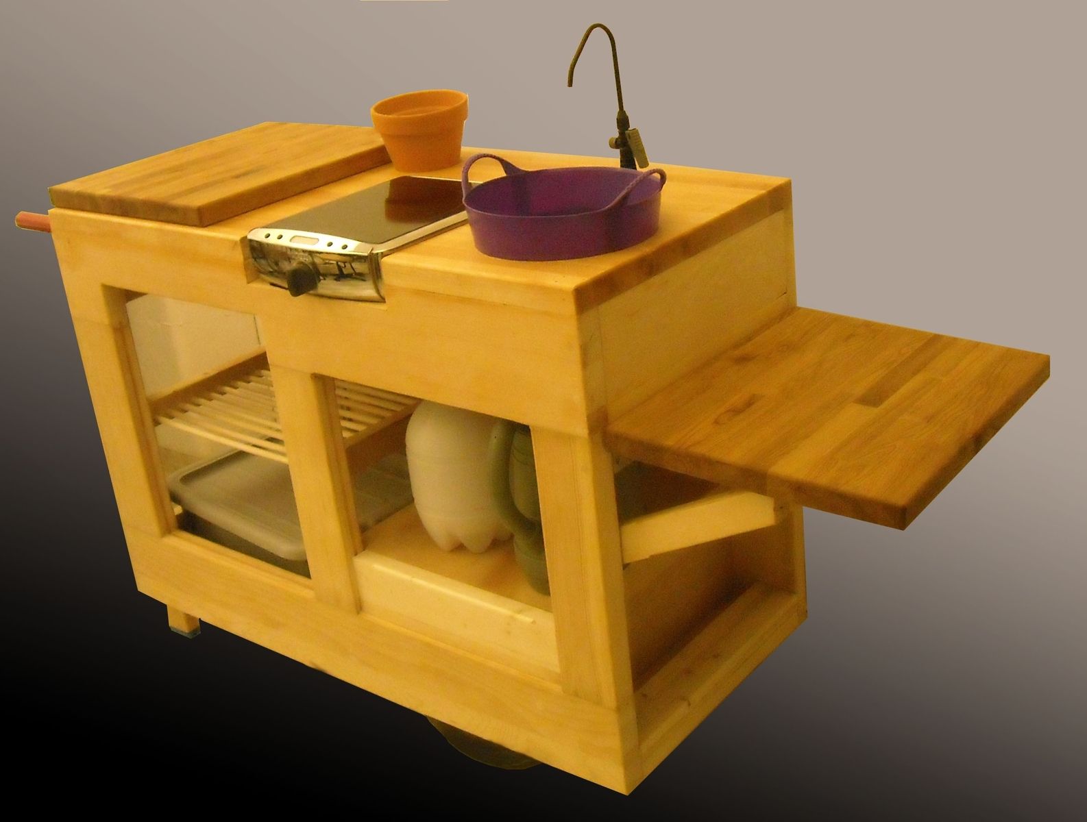 Hand Made Custom Wooden Mobile Kitchen Cart By Dysart Design   76991.313791 