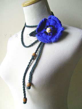 Custom Made The Spring Pansy Lariat In Blue