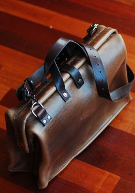 Custom Made Unique Leather Briefcase, Leather Duffle Bag, Leather Dslr Bag.