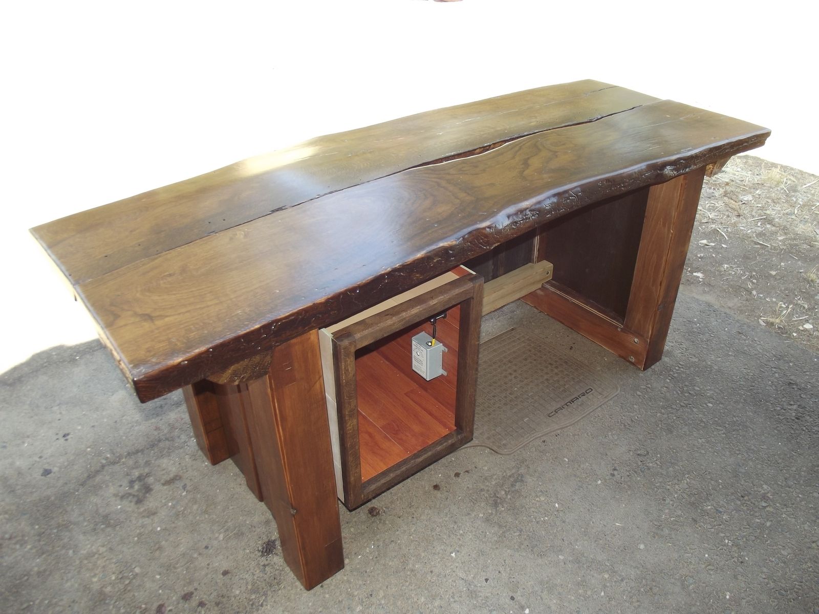 Custom Made Natural Edge Oak Slab Top Desk By Mark Norman S Custom