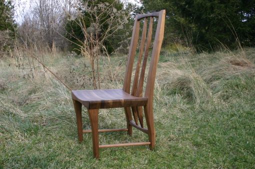Custom Made Solid Walnut Concave Dining Chair